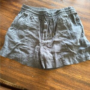Athleta gray/blue Relaxed Linen Shorts